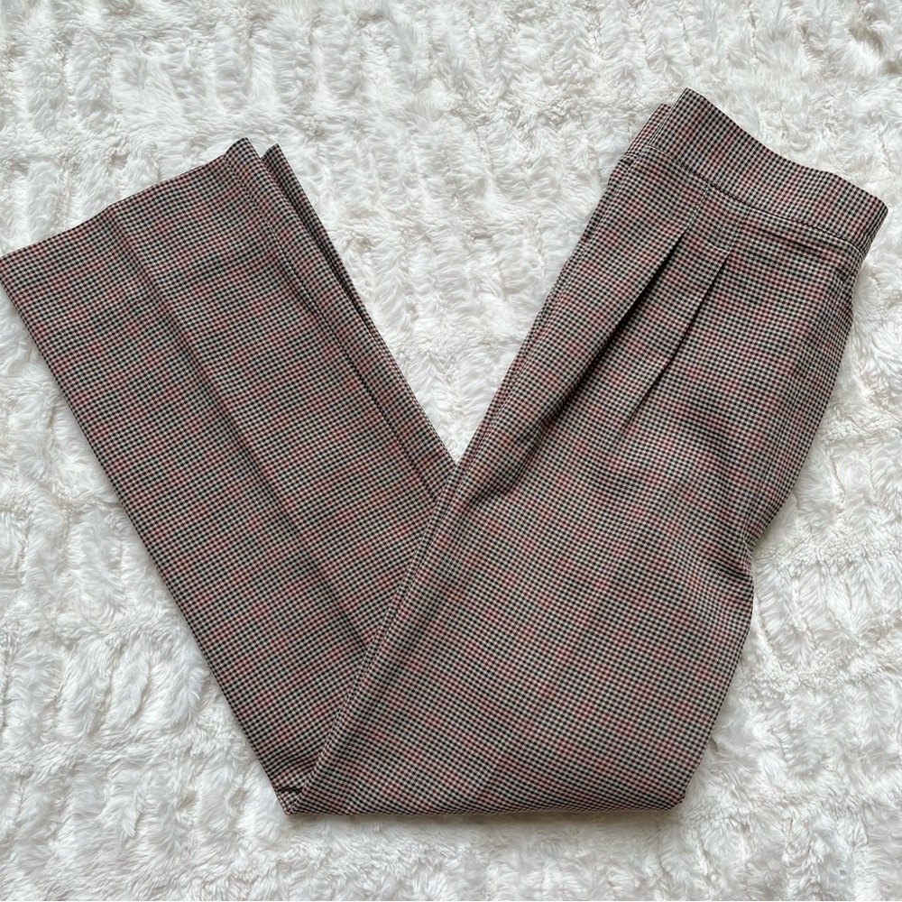 Vintage Plaid Straight Leg Trouser Pants